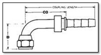 JIC 37 Swivel Female Stem - 90 Bent Tube Short Drop